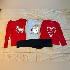 Festive Kids' Long Sleeve Shirts Set 4t